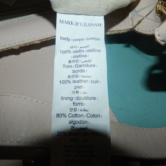 Mark & Graham Bamboo Raffia Shoulder Bag Pink - Picture 8 of 11